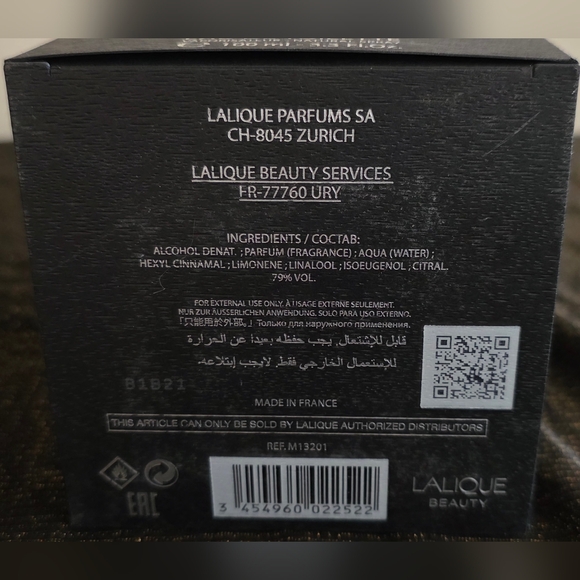 Lalique Encre Noire Men's Cologne And Eau De Toilette Spray Set - Picture 5 of 6